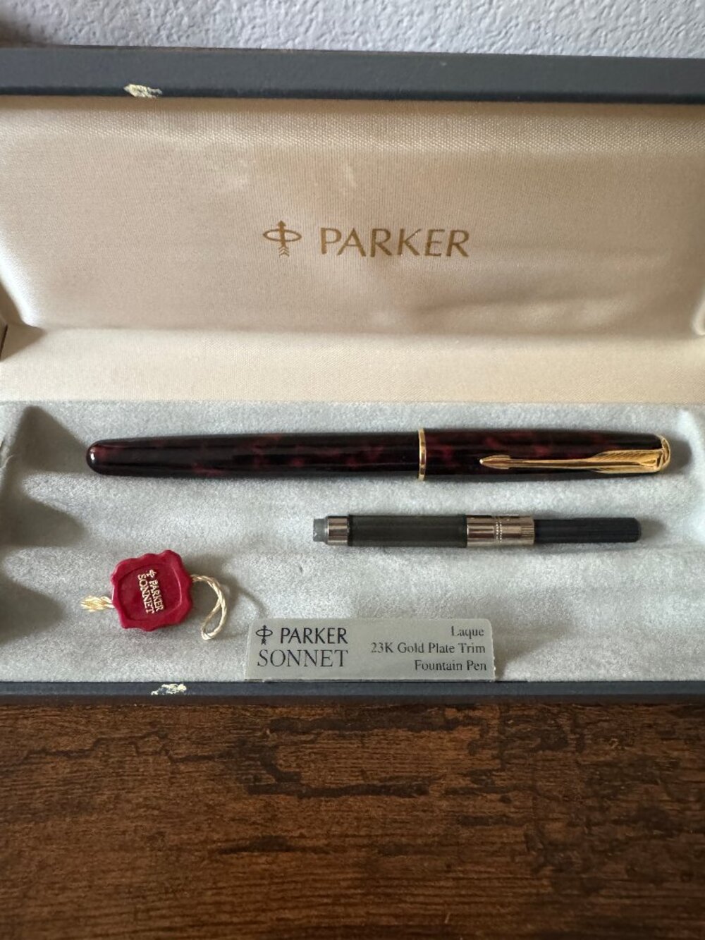 Parker Sonnet Firedance Fountain Pen 18K Gold Nib 23K Gold Plate Trim w/ Box